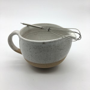 Batter Bowl, Speckled Clay, White Glaze,House Warming Gift, New House Gift, 14 fl oz capacity.