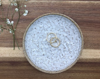 Speckled Clay Ring Dish: Handmade Ceramic Jewelry Holder
