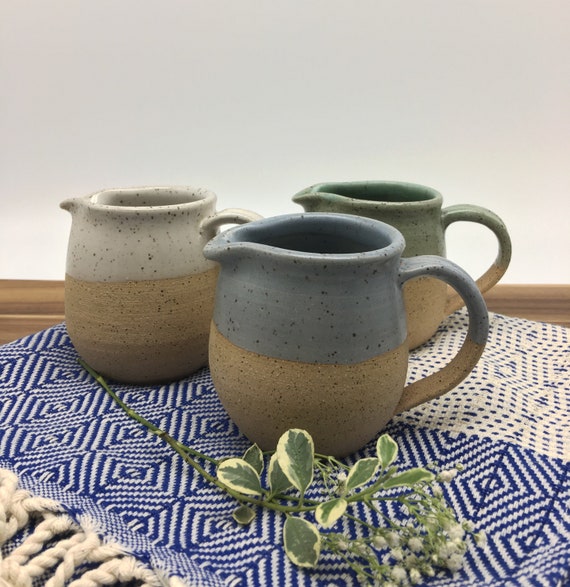 Pottery Coffee Creamer Small Milk Pitcher 