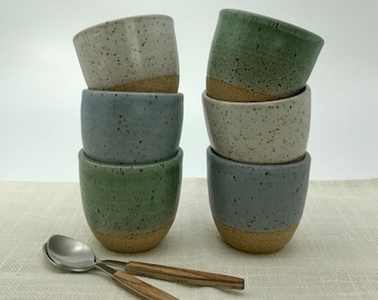 Double Shot Espresso Cups, set of 2, Small Coffee Cups Espresso Cups, Cortadito Cups, Tea Cups, Stoneware Ceramics, Rustic Cups,