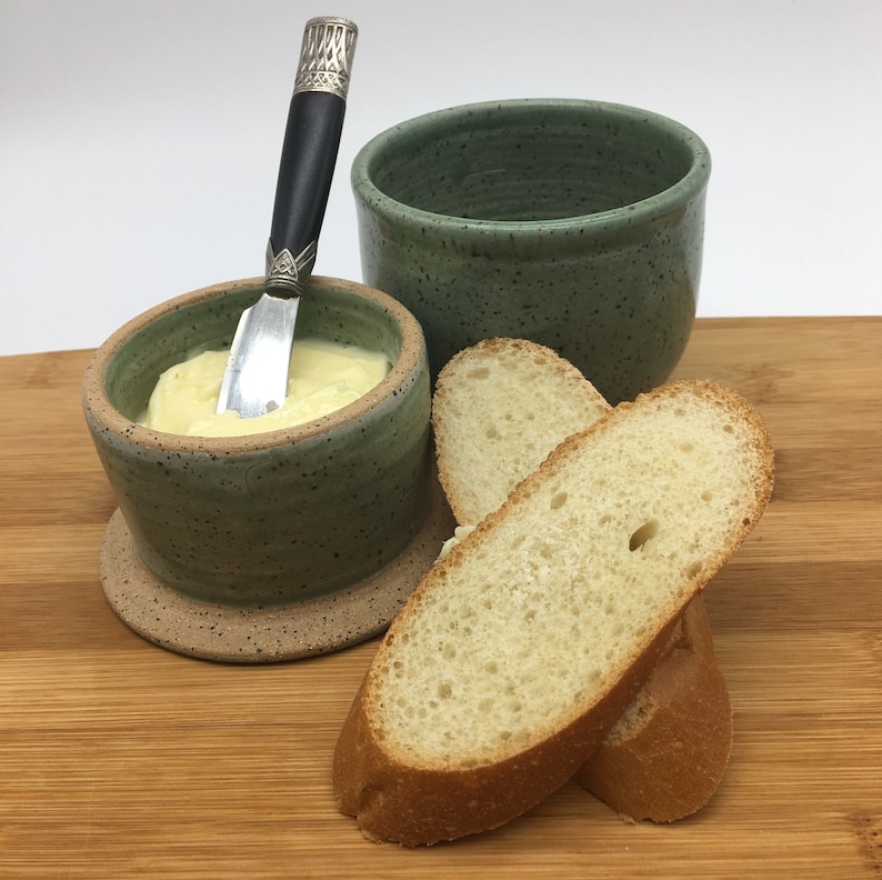 French Butter Crock, Handmade Butter Keeper, Ceramic Butter Dish, Wheel Thrown Butter Crock, House Warming Gift, gift for Home Cook. image 10