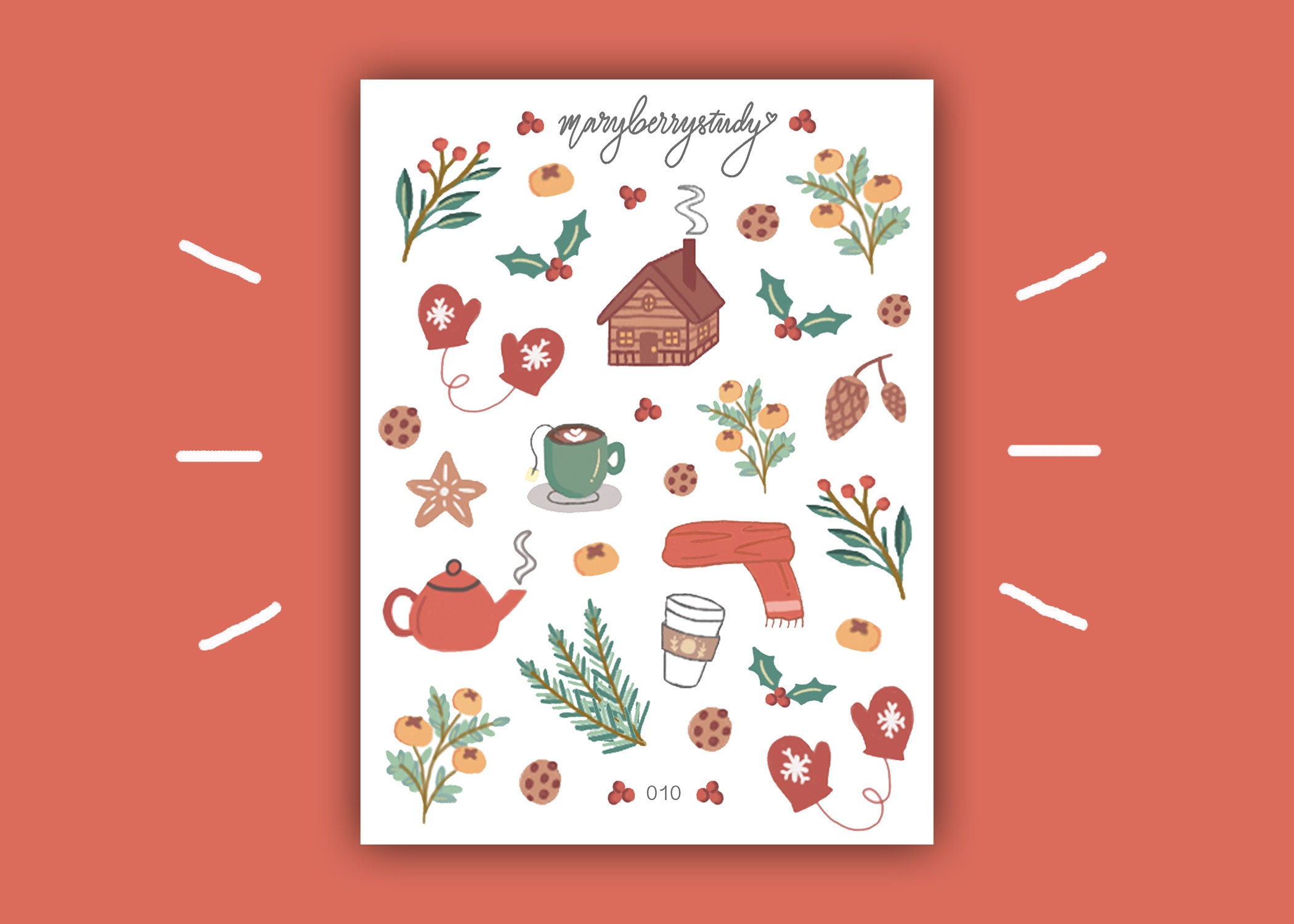 Winter Vibes Sticker Sheet | For bullet journals, stationery supplies…