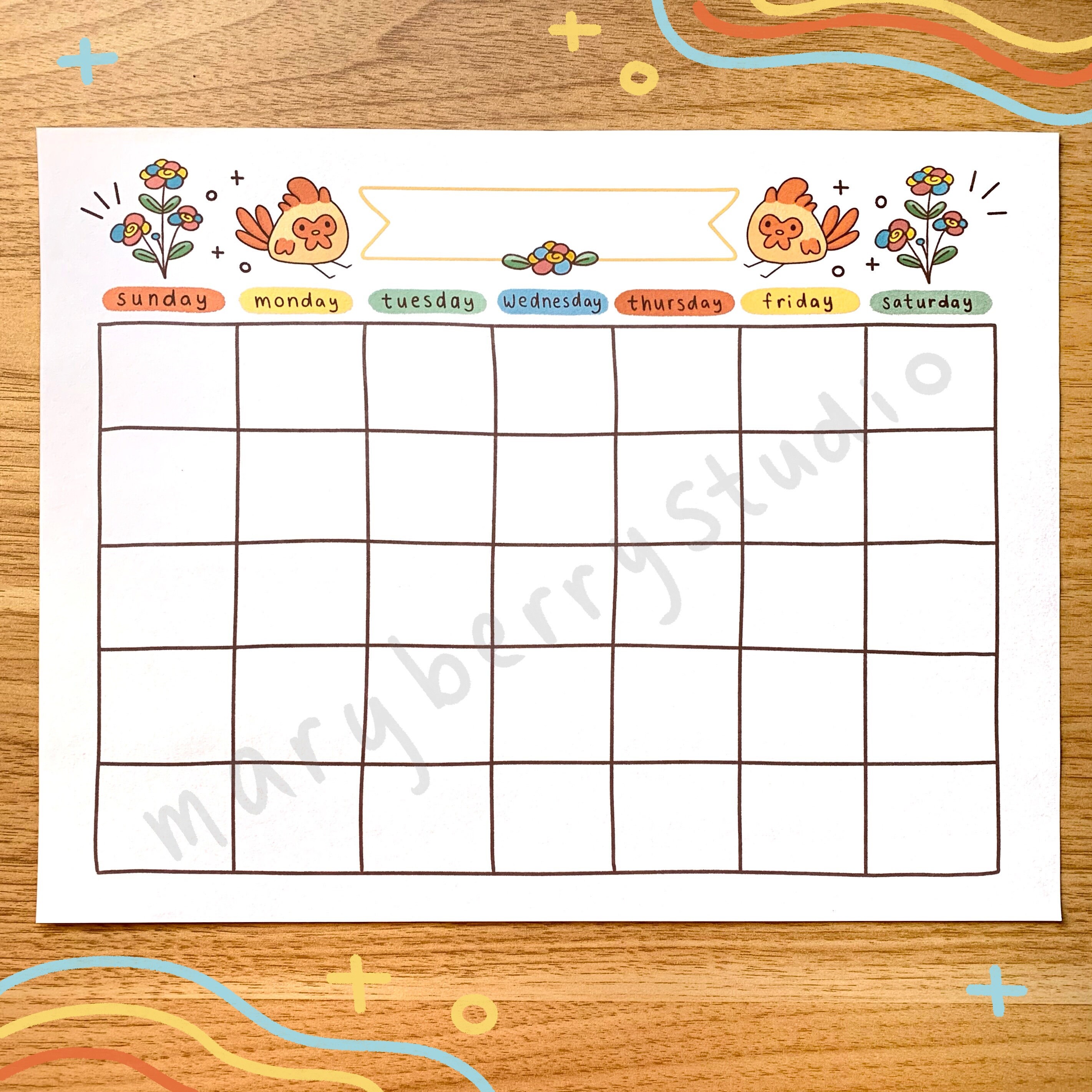 Cottage Farm Calendar Digital Printable Dateless | Etsy