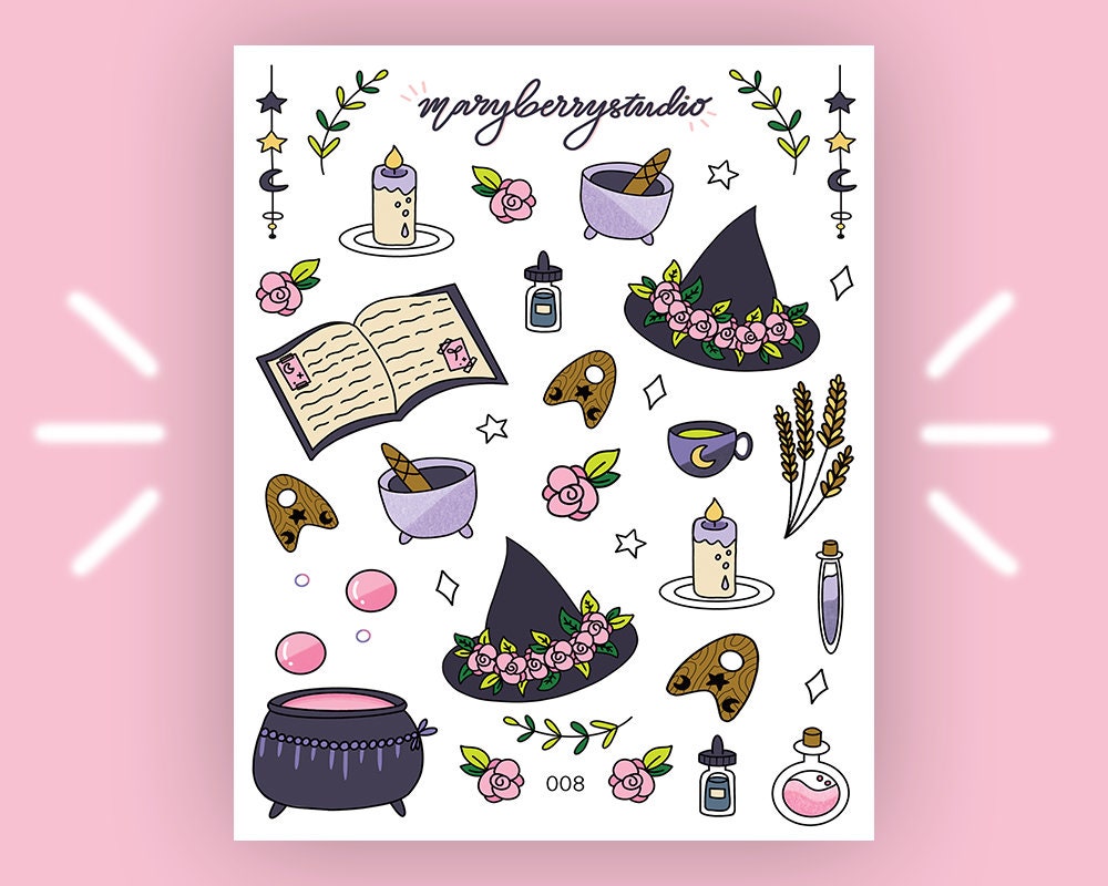 Enchanted Spells Sticker Sheet | For bullet journals, stationery supp…