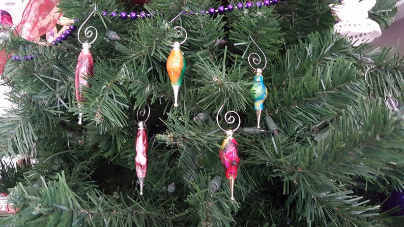 Green and Orange Swirls Handmade Christmas Ornament