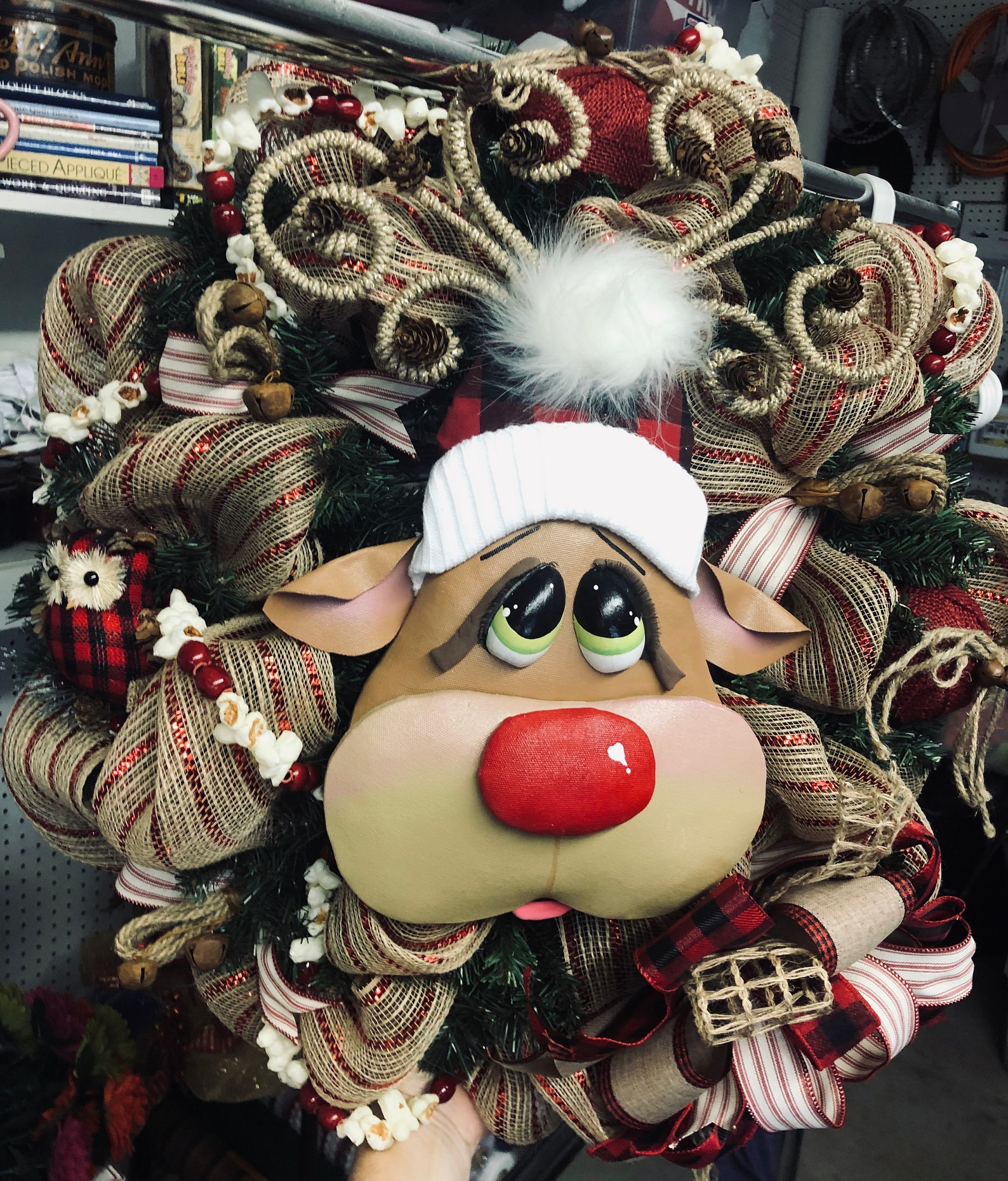 Rudolph Christmas Wreath 
