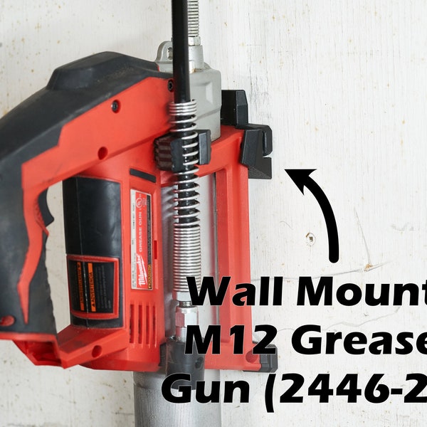 Wall Mount for Milwaukee Tool M12 Grease Gun Organization and Storage 2446-20