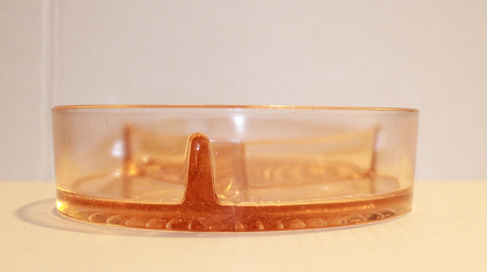Pink Depression Glass Bowl/relish Tray/candy Dish With Dividers With