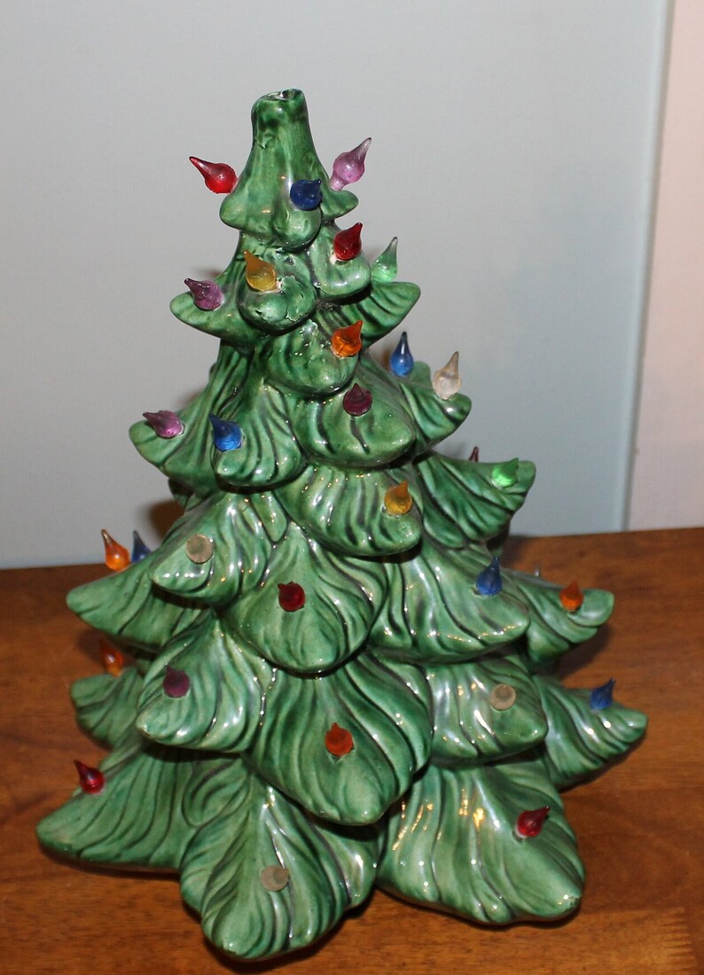 Vintage 17 Inch Ceramic Christmas Tree Atlantic Mold Etsy