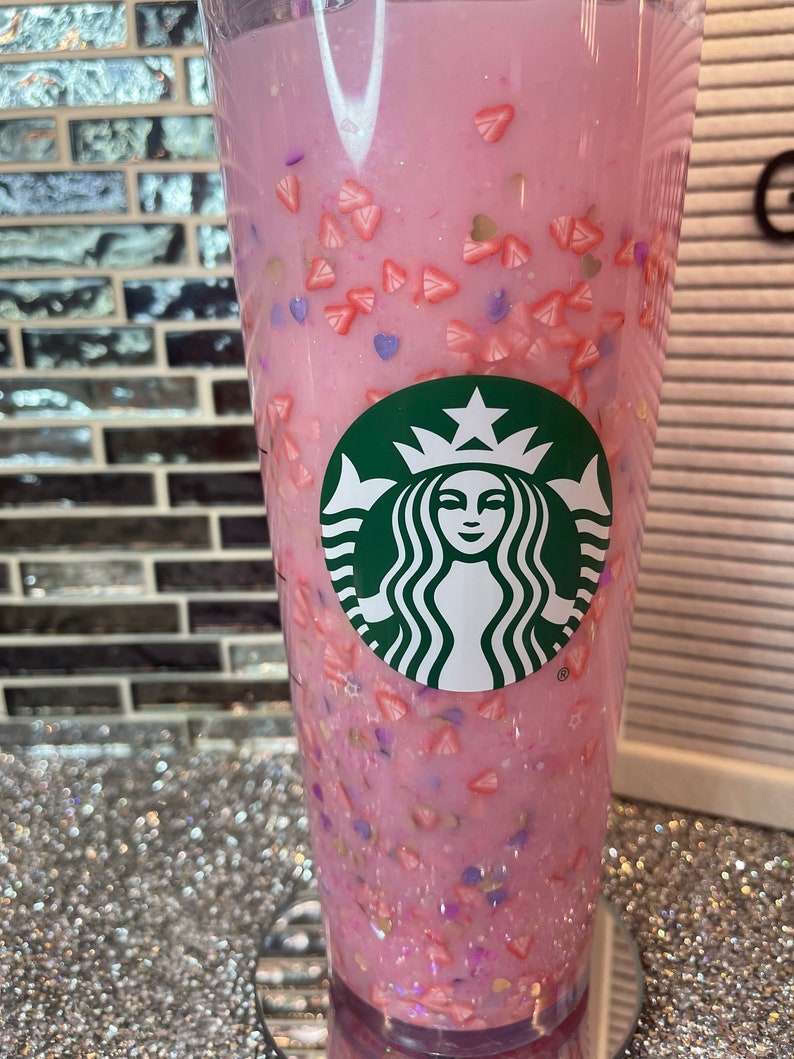 Authentic Starbucks Venti Pink Drink Snow Globe Tumbler Etsy