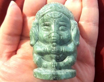 Natural Zoisite Carved 2 inch Ganesh Elephant God Idol Figurine stone crystal
