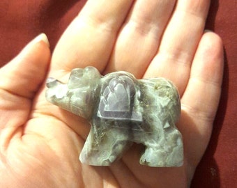 Natural Amethyst 1.5 inch Bear Carving Figurine purple stone crystal