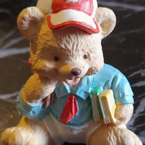 Vintage 1995 Teddy Babies September Figurine Back to School mini Miniature bear