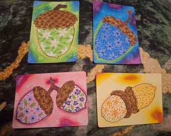 ACEOs Pixie Acorn Art Series OOAK Originals Florals