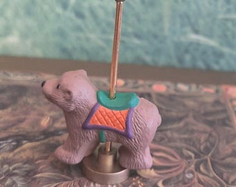 Vintage 1990 Hallmark Bear Carousel Figurine Miniature mini circus fair festival