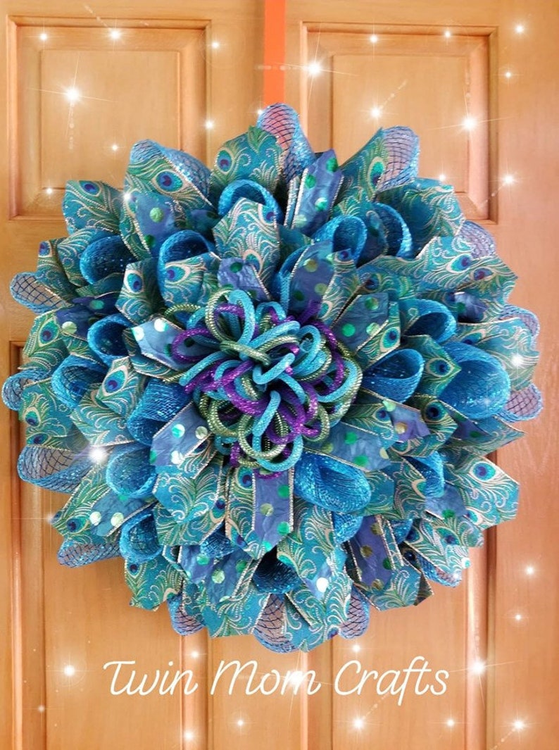 Sale Peacock Ribbon Wreath