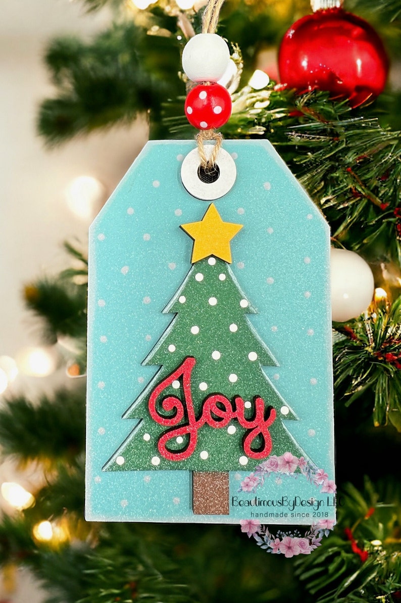 Christmas gift tag, Christmas gift card holder, elf, reindeer, Santa, gift for her, gift for him, handmade gift, reusable gift card holder image 4