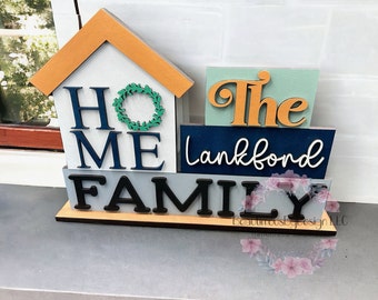 Customizable family decor, family mantle decor, welcome sign, gift for mom, housewarming, wedding gift, family shelf sitter