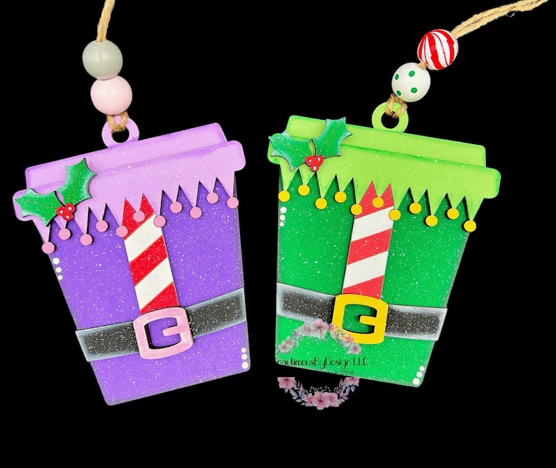 Gift card holder ornament, Christmas ornament, ornament gift, coffee gift card holder, handmade ornament, reusable gift card holder image 4