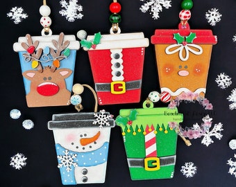 Gift card holder ornament, Christmas ornament, ornament gift, coffee gift card holder, handmade ornament, reusable gift card holder