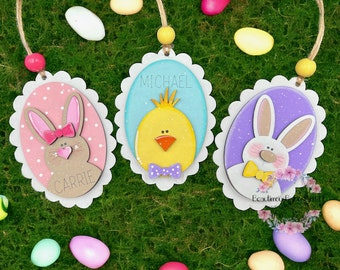 Easter tag, Easter gift tag, Easter basket tag, spring decor, handmade gift, reusable Easter tag, customizable, personalized