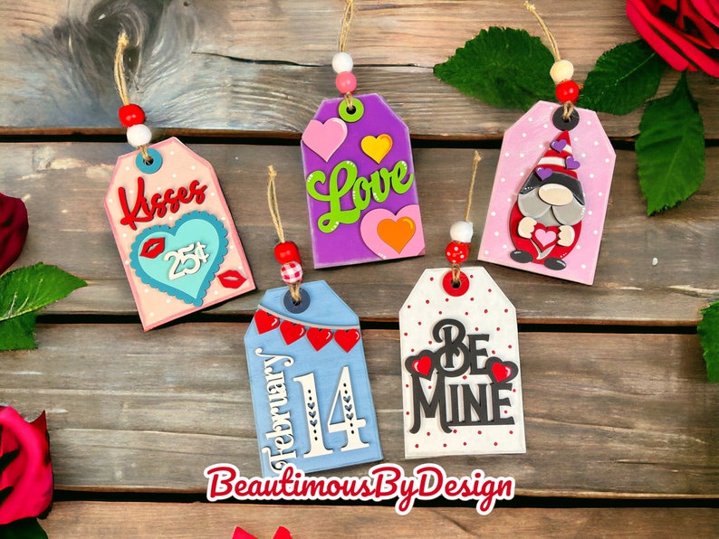 Valentine's gift tag, Valentine's ornament, Valentine's gift card holder, ornament gift, handmade ornament, reusable gift card holder image 1