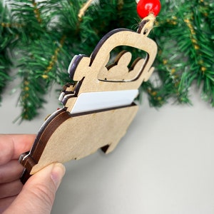 Gift card holder ornament, Christmas ornament, ornament gift, truck gift card holder, handmade ornament, reusable gift card holder image 7