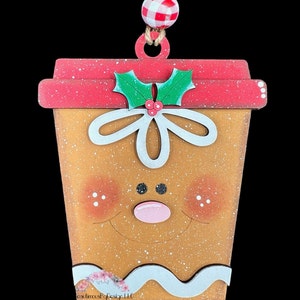 Gift card holder ornament, Christmas ornament, ornament gift, coffee gift card holder, handmade ornament, reusable gift card holder image 3