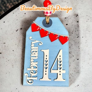 Valentine's gift tag, Valentine's ornament, Valentine's gift card holder, ornament gift, handmade ornament, reusable gift card holder image 2