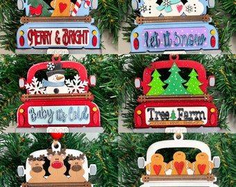 Gift card holder ornament, Christmas ornament, ornament gift, truck gift card holder, handmade ornament, reusable gift card holder