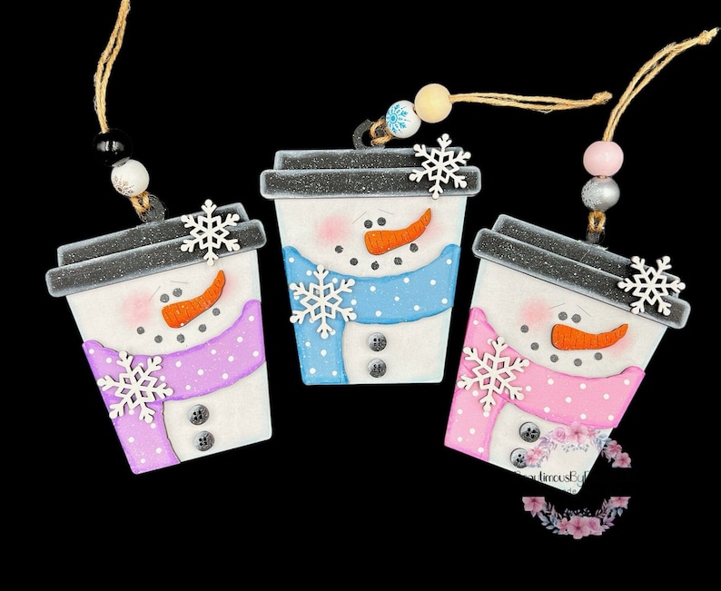 Gift card holder ornament, Christmas ornament, ornament gift, coffee gift card holder, handmade ornament, reusable gift card holder image 6