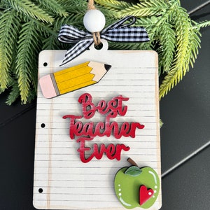 Teacher gift card holder, Best Teacher Ever ornament, teacher appreciation, gift card, teacher gift, 100th day of school, teacher gift card