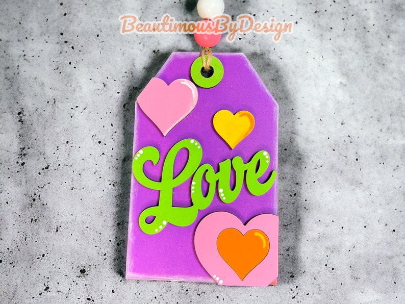 Valentine's gift tag, Valentine's ornament, Valentine's gift card holder, ornament gift, handmade ornament, reusable gift card holder image 5