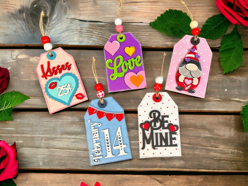 Valentine's gift tag, Valentine's ornament, Valentine's gift card holder, ornament gift, handmade ornament, reusable gift card holder image 8