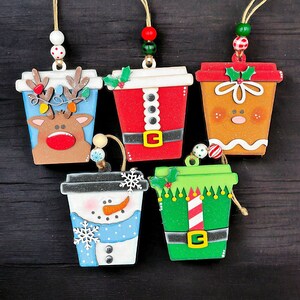 Gift card holder ornament, Christmas ornament, ornament gift, coffee gift card holder, handmade ornament, reusable gift card holder image 8
