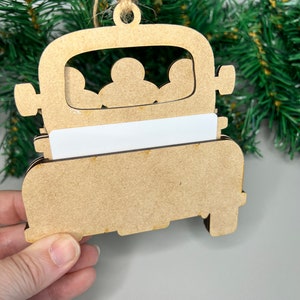 Gift card holder ornament, Christmas ornament, ornament gift, truck gift card holder, handmade ornament, reusable gift card holder image 8