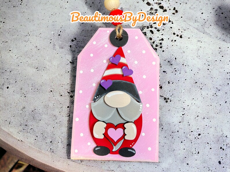 Valentine's gift tag, Valentine's ornament, Valentine's gift card holder, ornament gift, handmade ornament, reusable gift card holder image 4