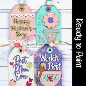 DIY Mother's Day gift tag, Mother's Day gift card holder, gift for her, gift for mom, gift for grandma, paint party image 1