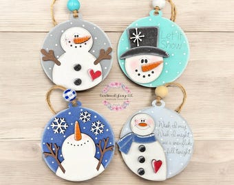 Christmas ornament, snowman ornament, Christmas decor, snowman Christmas decor, winter decor, winter ornament