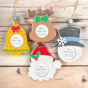 DIY Christmas ornament, ready to paint ornament, paint party, family craft, paint your own ornament, ornament wood blank, photo ornament image 2