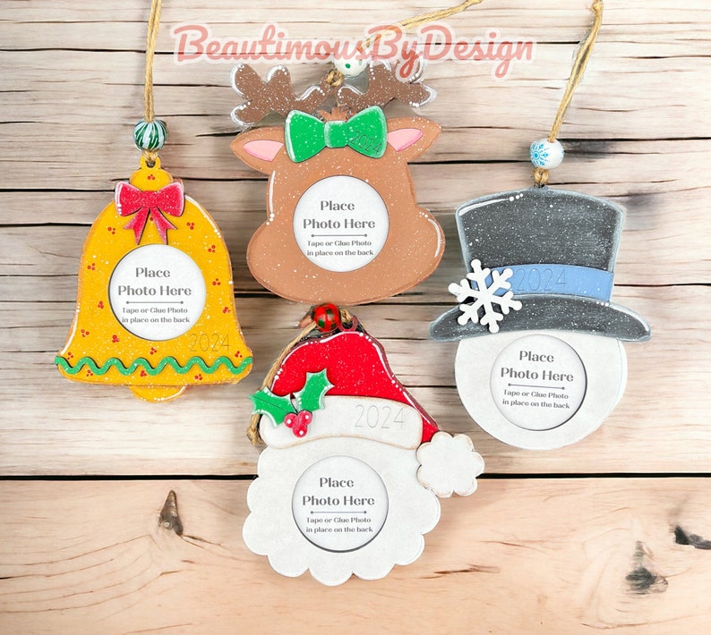 DIY Christmas ornament, ready to paint ornament, paint party, family craft, paint your own ornament, ornament wood blank, photo ornament image 2