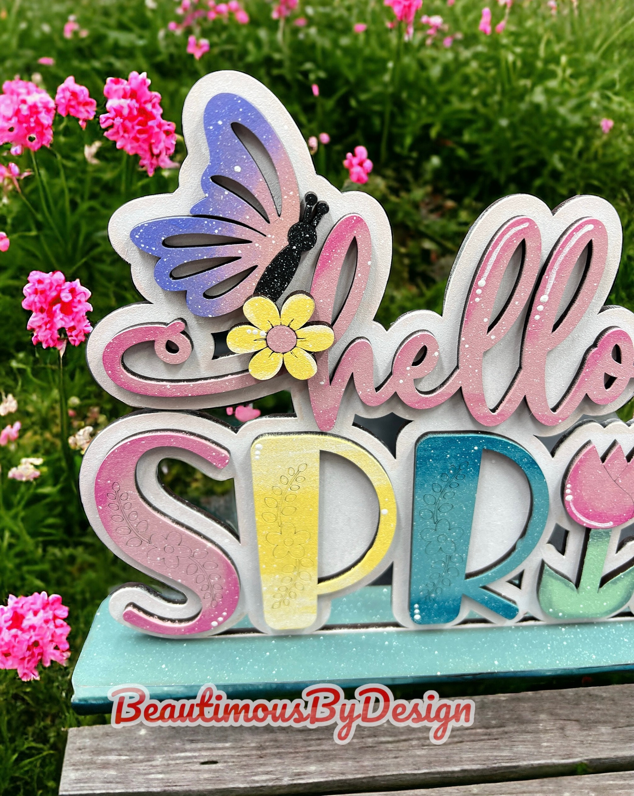 Spring Officer Decor Hello Spring, Spring Decor, Spring Shelf Sitter, Easter Decor, Spring ...