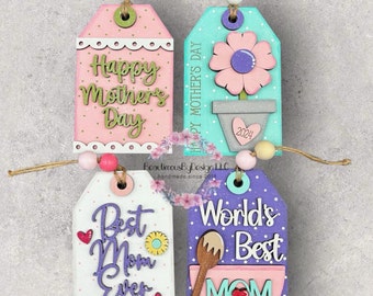 Mother's Day gift tag, Mother's Day gift card holder, gift for her, gift for mom, gift for grandma, handmade gift, reusable gift card holder