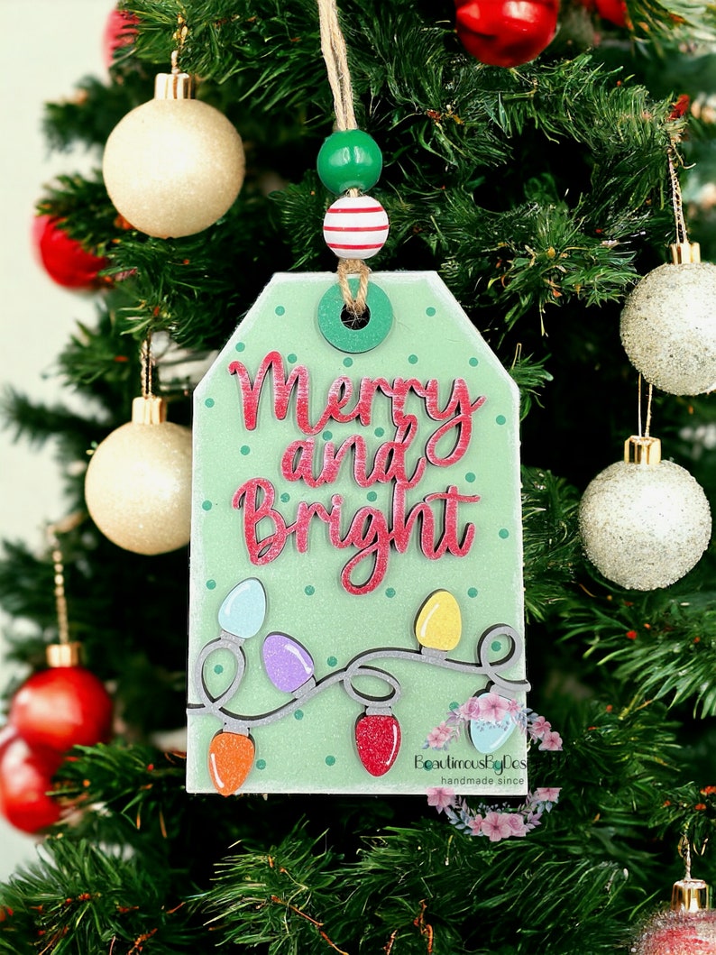 Christmas gift tag, Christmas gift card holder, elf, reindeer, Santa, gift for her, gift for him, handmade gift, reusable gift card holder image 6