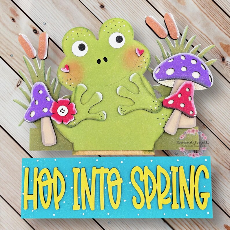 Spring Add On Hop Into Spring Add-on, Spring Decor, Frog Decor, Interchangeable Decor ...
