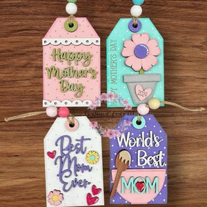 DIY Mother's Day gift tag, Mother's Day gift card holder, gift for her, gift for mom, gift for grandma, paint party image 2