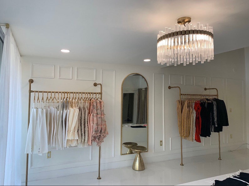 Gold wall mounted curved clothing rack Etsy