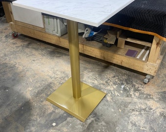 High top bar top table gold and marble