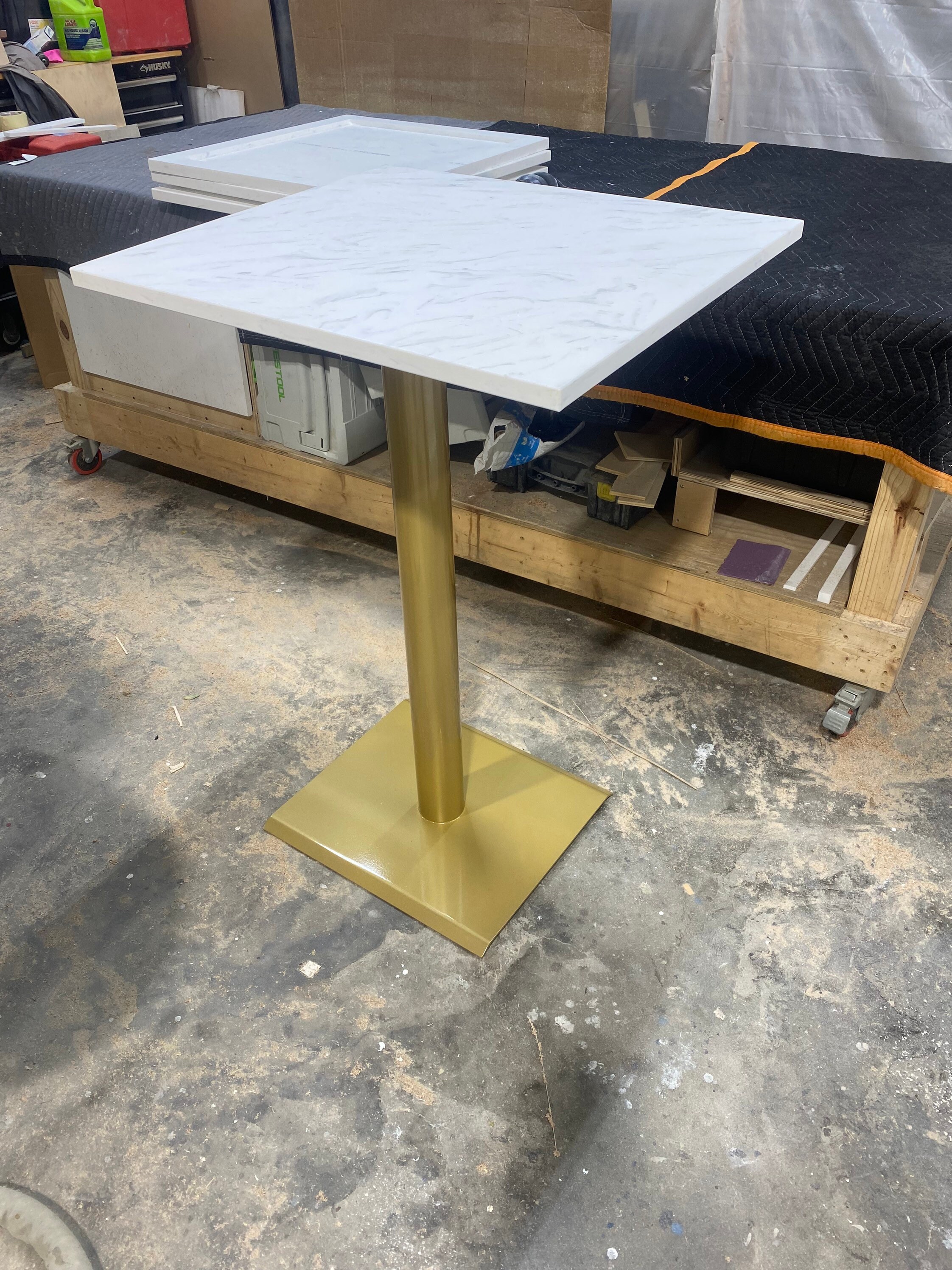 Square dining table marble top deals
