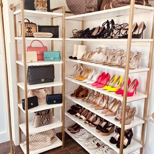 Gold Metal Wall Shoe Rack Shelf 